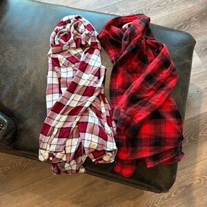 2 flannel shirts